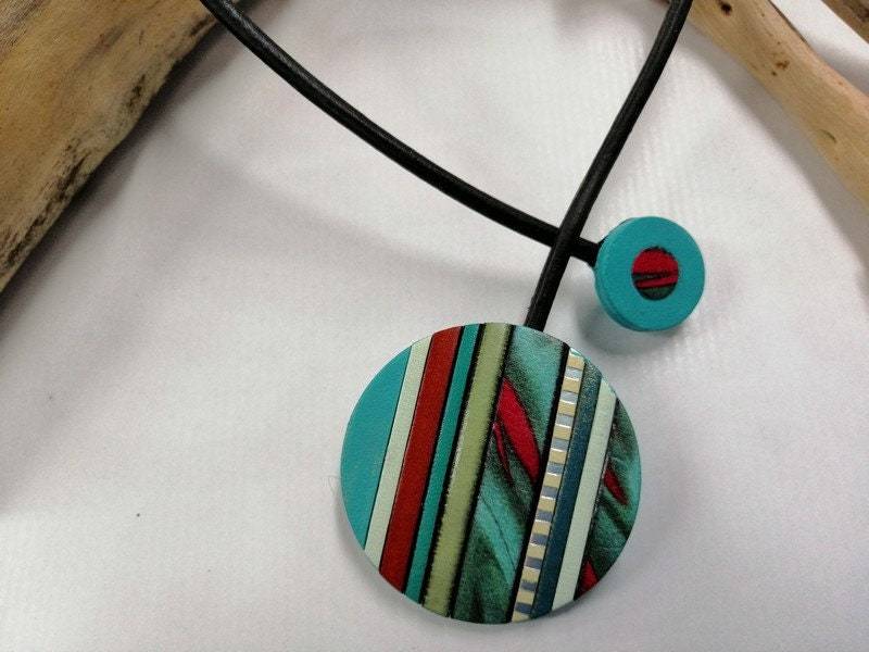 Halskette „Warhol" Aus Leder, Türkis Halskette „Warhol" Aus Leder, Türkis von timecuir