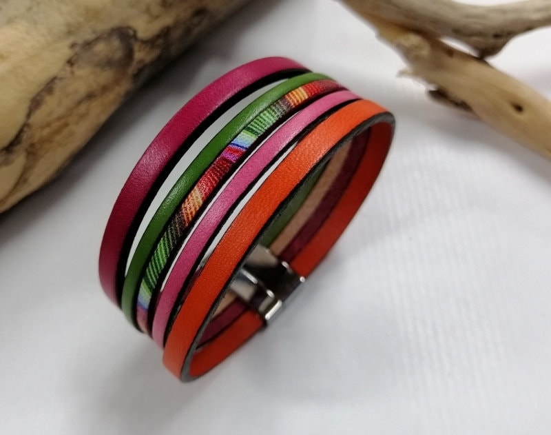 „Monet"-Lederarmband, Inspiriert Von Ysl-Farben „Monet"-Lederarmband, Inspiriert Von Ysl-Farben von timecuir