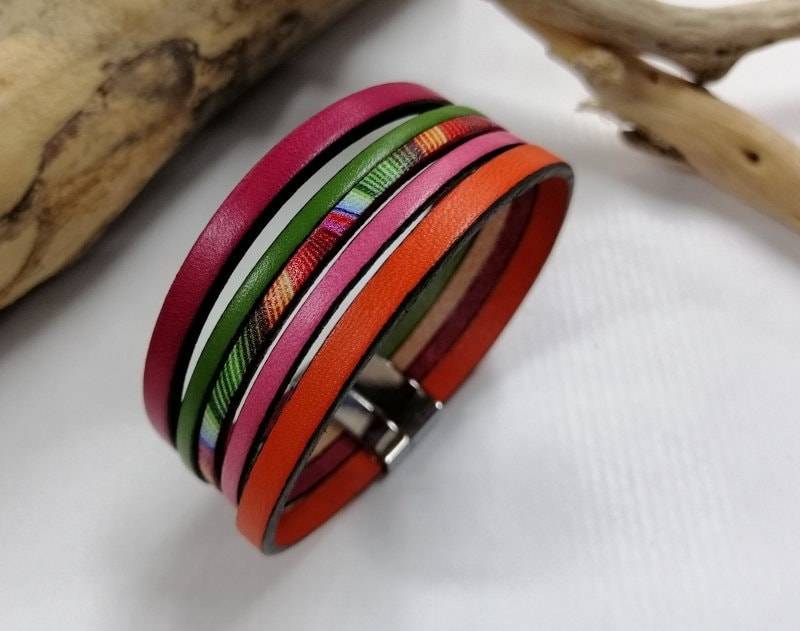 „Monet"-Lederarmband, Inspiriert Von Ysl-Farben von timecuir