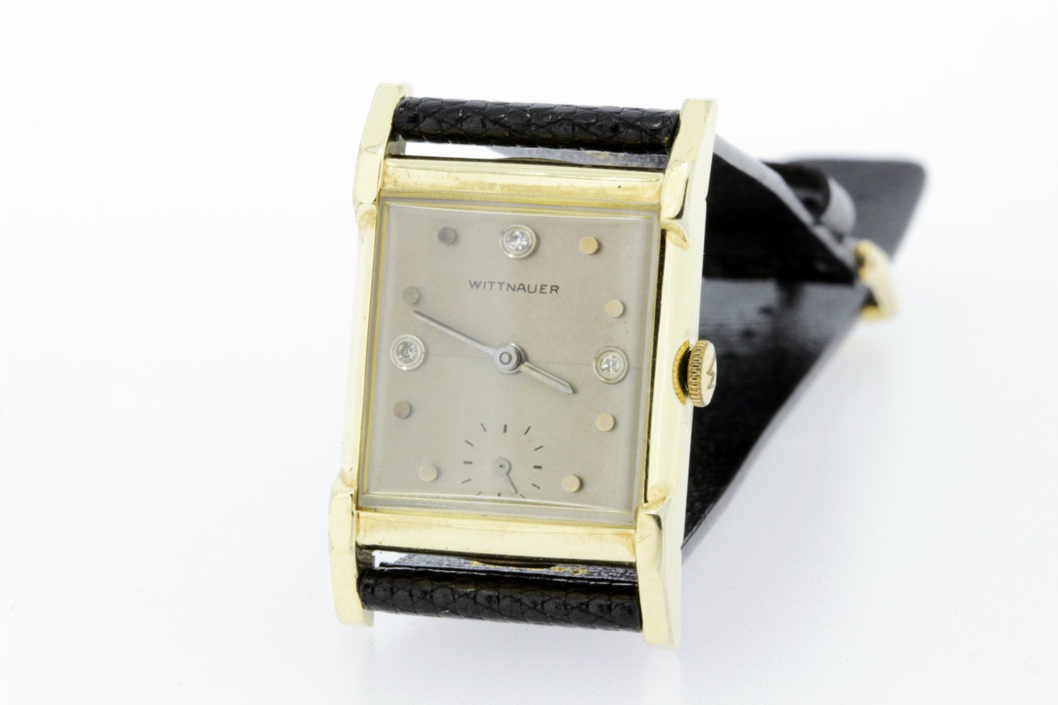 10K Gold Filled Wittnauer Diamant Zifferblatt Armbanduhr von timekeepersinclayton