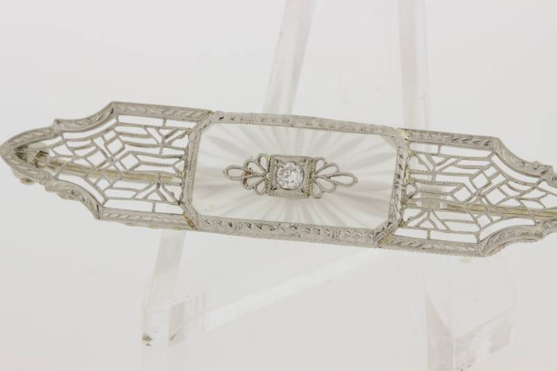 14 K Gold Kampfer Glas Filigranbrosche von timekeepersinclayton