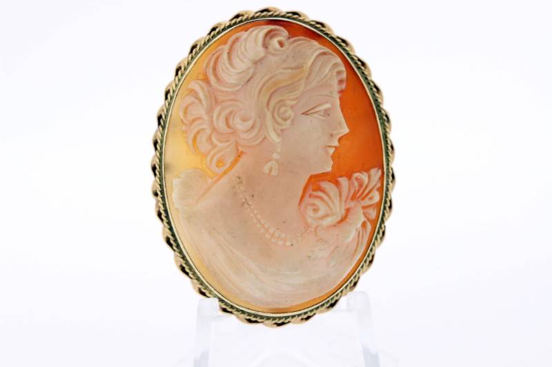 14K Brosche Mit Weibchen Perlen Cameo 14K Brosche Mit Weibchen Perlen Cameo von timekeepersinclayton