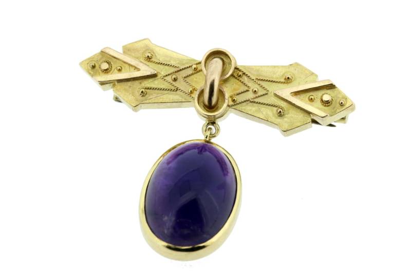 14K Gold Amethyst Brosche von timekeepersinclayton