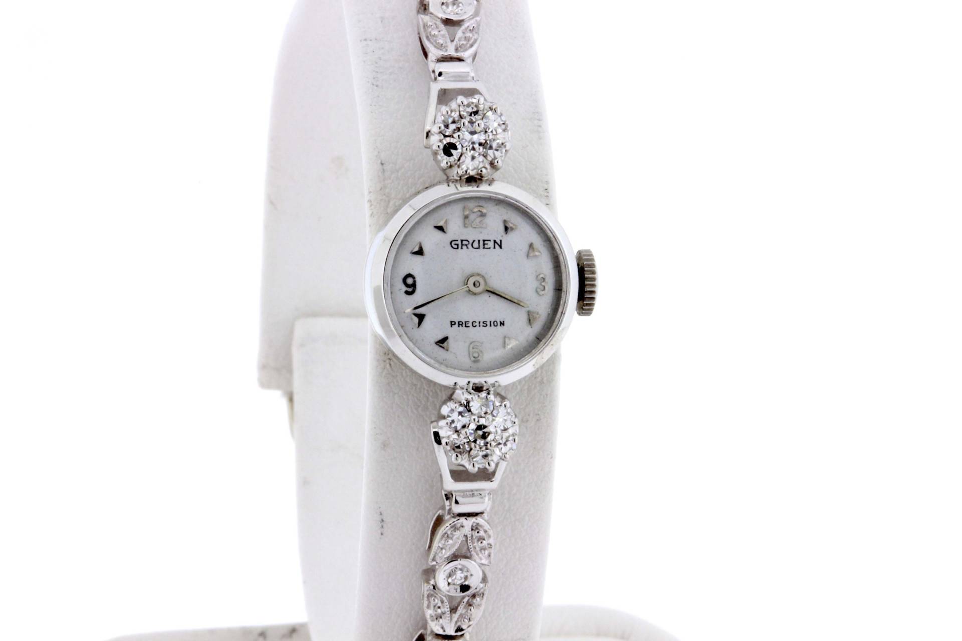 14K Weißgold Grün Damen Daimond Armband Armbanduhr von timekeepersinclayton