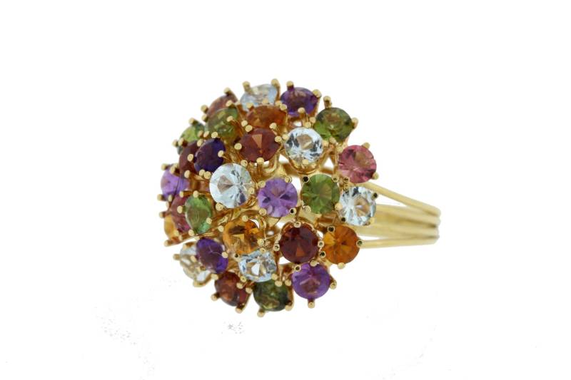 18K Gelbgold Multi-Edelstein-Ring 18K Gelbgold Multi-Edelstein-Ring von timekeepersinclayton