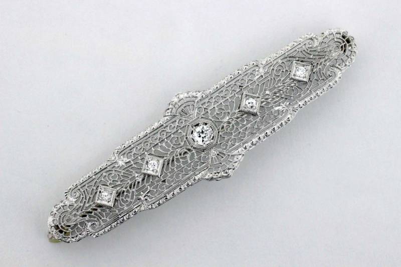 1920Er Jahren 14 K Gold Filigran Pin von timekeepersinclayton