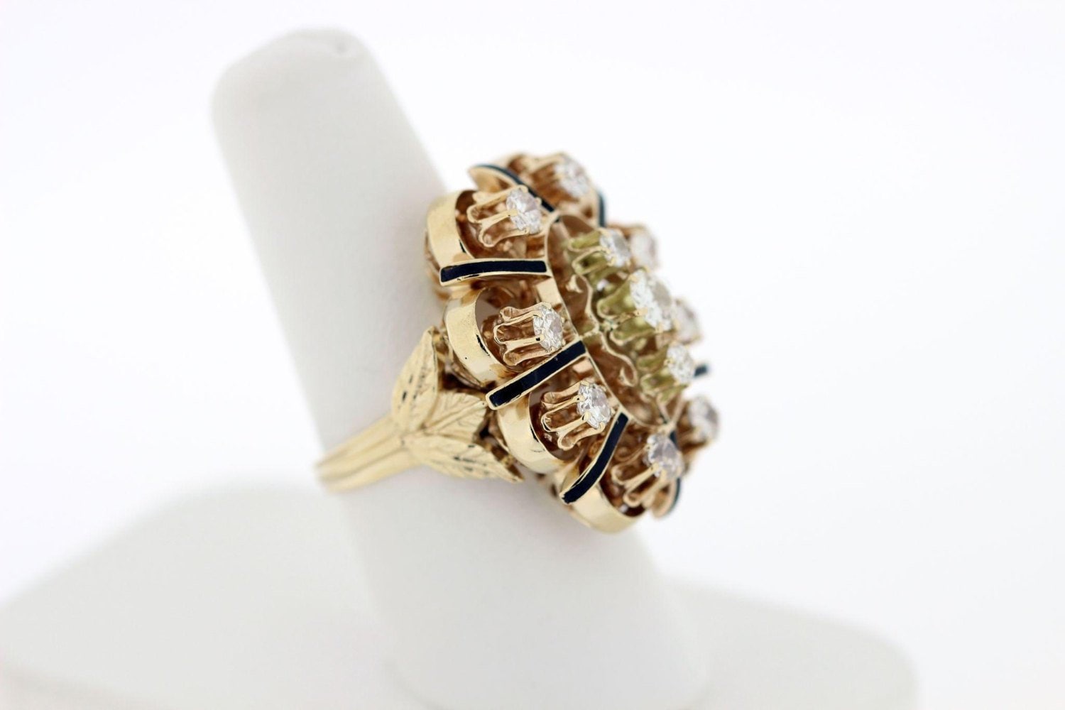 Diamant - Und Emaille-Ring Aus 14-Karätigem Gold von timekeepersinclayton