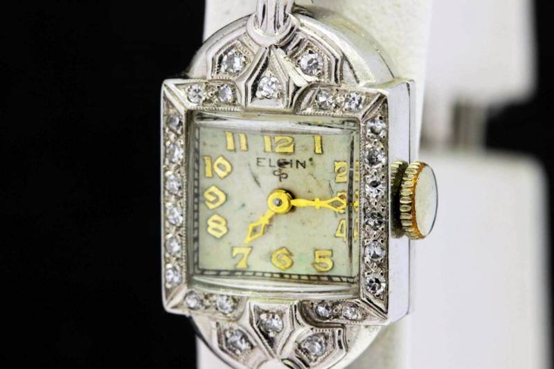 Elgin-Armbanduhr Aus Platin Und Diamant von timekeepersinclayton