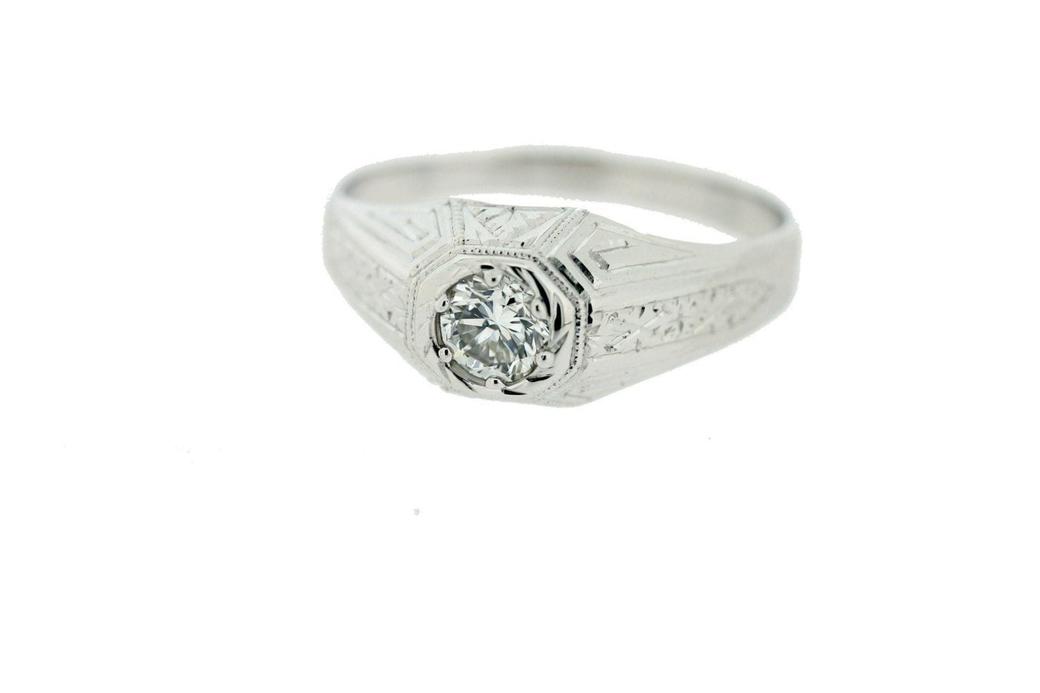 Herren 18K Weißgold Diamant-Ring von timekeepersinclayton