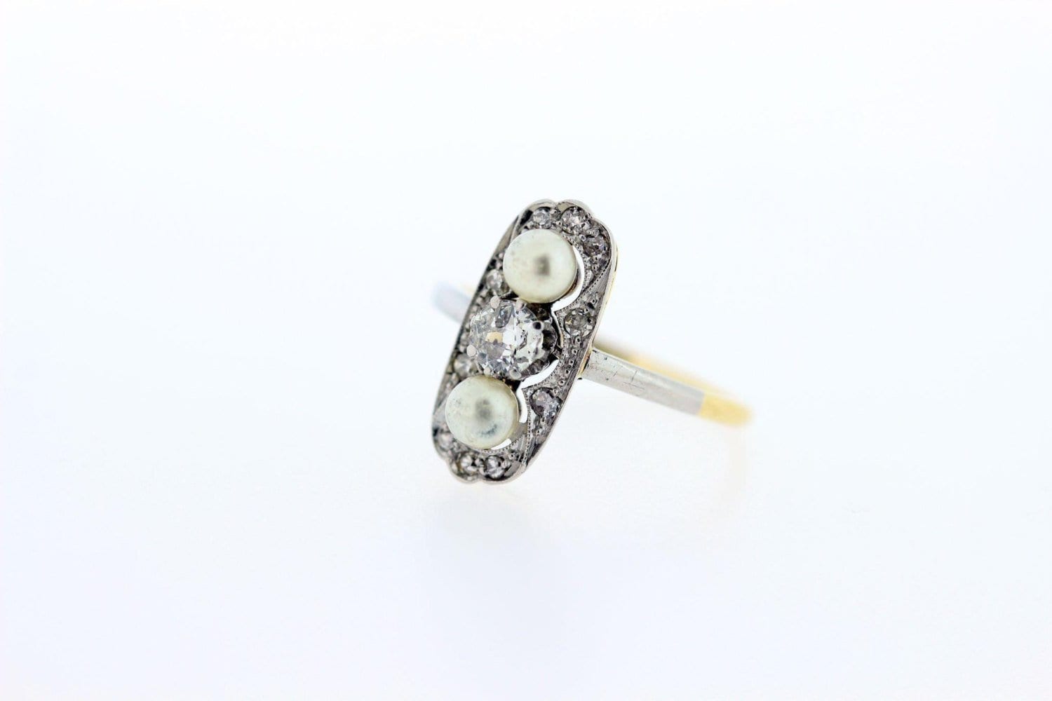 Natürliche Perle Und Diamant 14K Gold Ring von timekeepersinclayton