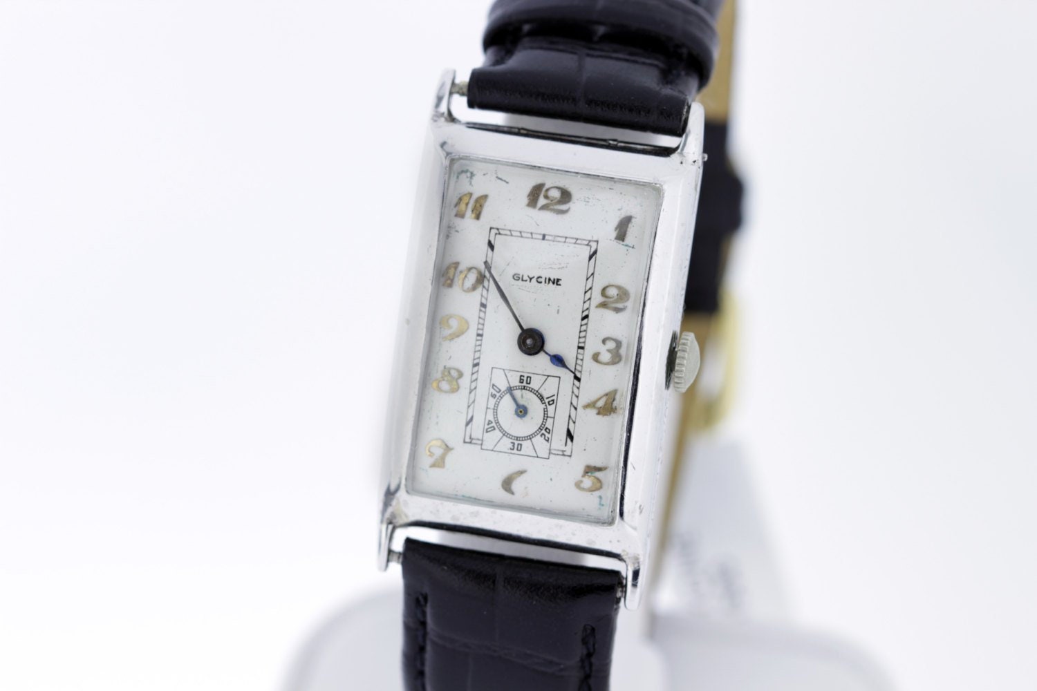 Rechteckige Glycine-Armbanduhr Aus Den 1930Er-Jahren 18 Karat Gold Mit 15 Juwelen Und Schweizer Uhrwerk von timekeepersinclayton