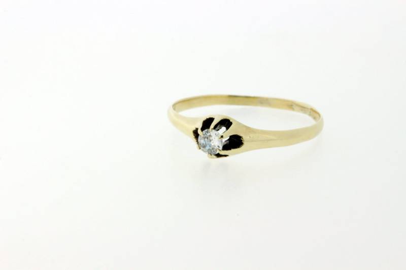 Sechs Prong-Diamant-Solitär 14K Gelbgold Ring von timekeepersinclayton