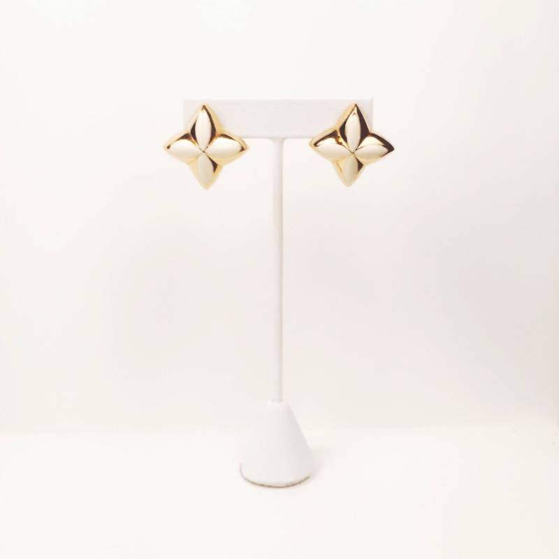 1980S Elfenbein Und Gold Stern Ohrringe 1980S Elfenbein Und Gold Stern Ohrringe von timelesspieces