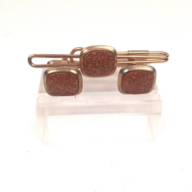 Anson Gold Glitter Manschettenknöpfe Und Krawatte Bar von timelesspieces