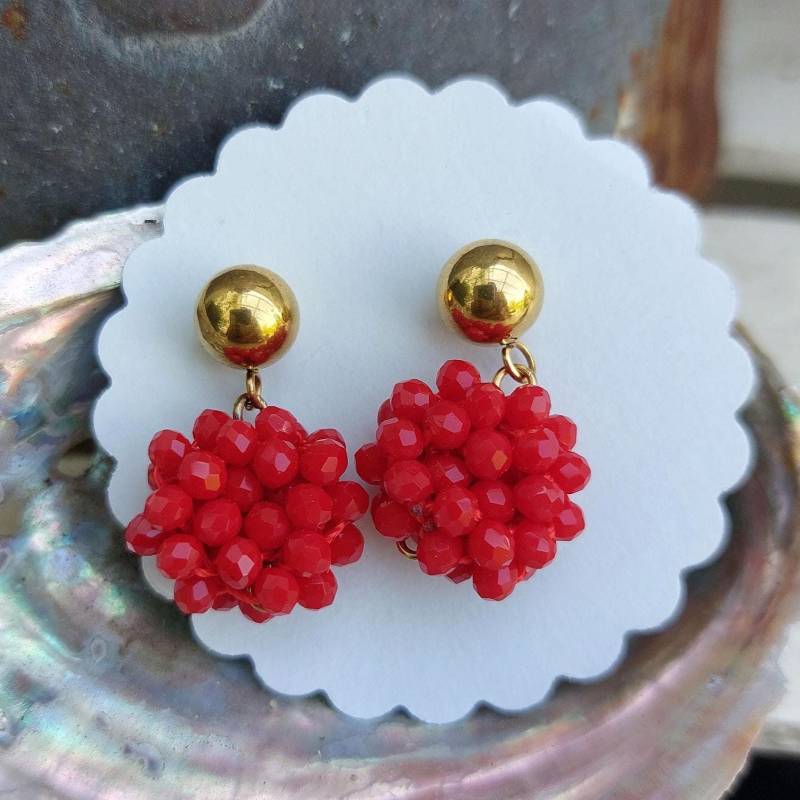Ohrringe Rot, Kleine Hängende Ohrringe, Perlenohrhänger, Trendige Geschenke Frauen, Ohrhänger Rot, Leichte Ohrringe Ohrringe Rot, Kleine Hängende Ohrringe, Perlenohrhänger, Trendige Geschenke Frauen, Ohrhänger Rot, Leichte Ohrringe von tinasschmuckestuecke