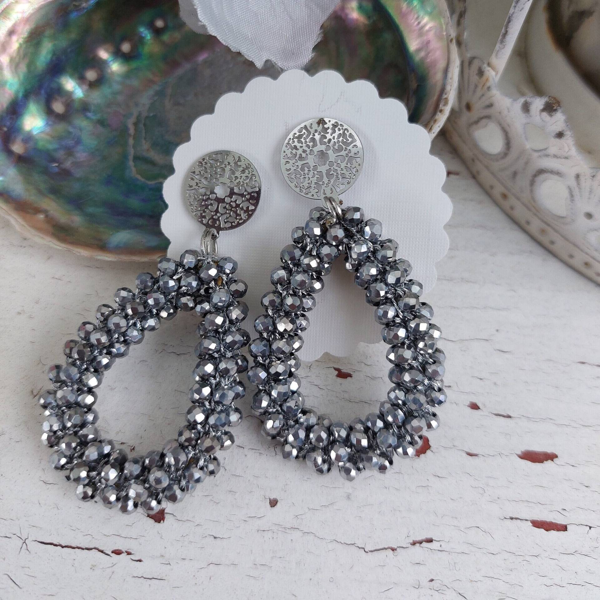 Perlenohrhänger, Glitzernde Ohrringe, Edelstahlohrstecker Silber, Statement Ohrringe Trendige Trend Geschenke Frauen von tinasschmuckestuecke