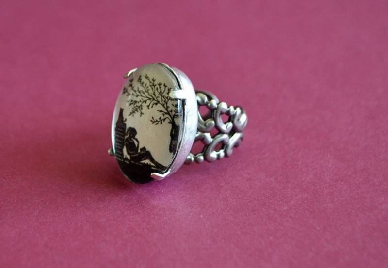 Nachmittag Lesen Im Park Ring - Silhouette Schmuck Nachmittag Lesen Im Park Ring - Silhouette Schmuck von tinatarnoff