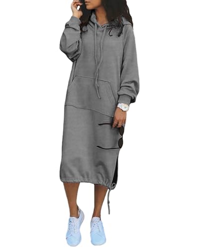 Sweatshirtkleid Damen Lang Oversize Hoodie Kleid Langarm Einfarbig Mode Streetwear Pullover Sweatkleid Sweatshirt Kleid Mit Kapuze Taschen Kapuzenkleid Pulloverkleid Sweatshirtkleid Damen Lang Oversize Hoodie Kleid Langarm Einfarbig Mode Streetwear Pullover Sweatkleid Sweatshirt Kleid Mit Kapuze Taschen Kapuzenkleid Pulloverkleid von tinbarry