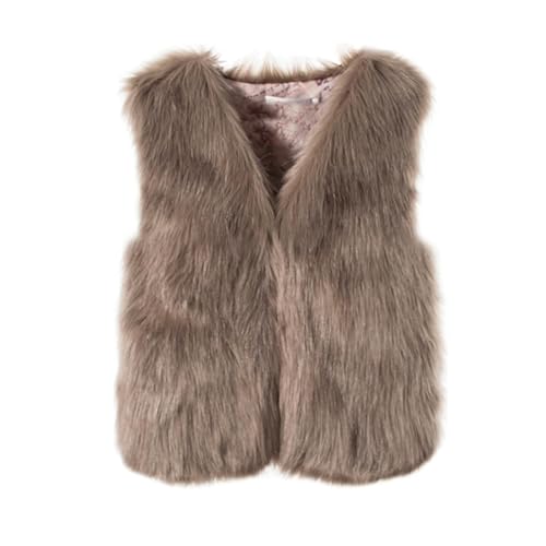Weste Damen Fleeceweste Warm Jacke Plüschweste Winterweste Einfarbig Vest Fellweste Ärmellos Pelzweste Elegant Steppweste Kurz Mäntel von tinbarry