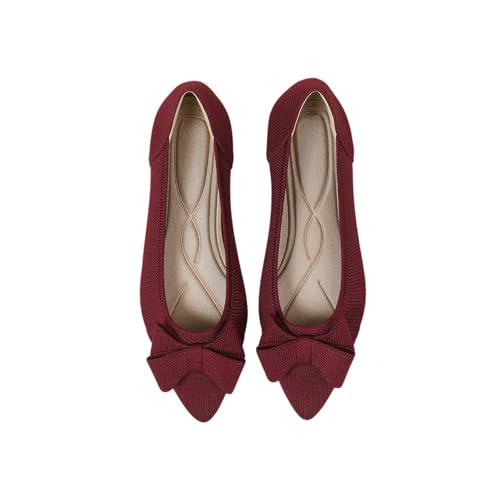 tinbarry Damen Elegant Ballerinas Slip On Schuhe Ballett Flach Stricken Sneaker Tanzschuhe von tinbarry