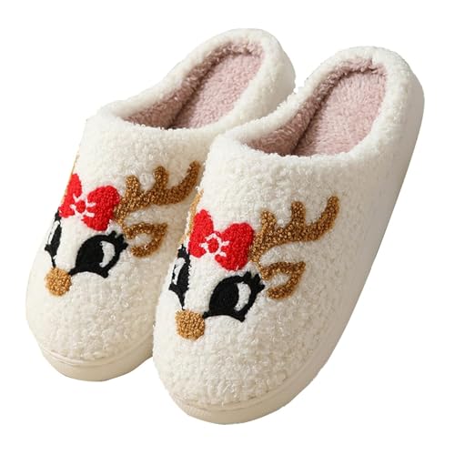 tinbarry Damen Hausschuhe Plüsch Slides Warm Pantoffeln Bequeme Hausschuhe rutschfeste Slippers Flache Schuhe von tinbarry