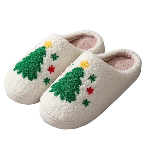 tinbarry Damen Hausschuhe Plüsch Slides Warm Pantoffeln Bequeme Hausschuhe rutschfeste Slippers Flache Schuhe von tinbarry