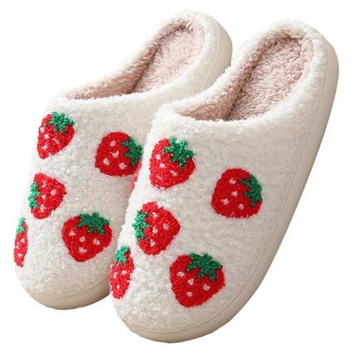 tinbarry Damen Hausschuhe Plüsch Slides Warm Pantoffeln Bequeme Hausschuhe rutschfeste Slippers Flache Schuhe von tinbarry