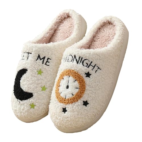 tinbarry Damen Hausschuhe Plüsch Slides Warm Pantoffeln Bequeme Hausschuhe rutschfeste Slippers Flache Schuhe von tinbarry