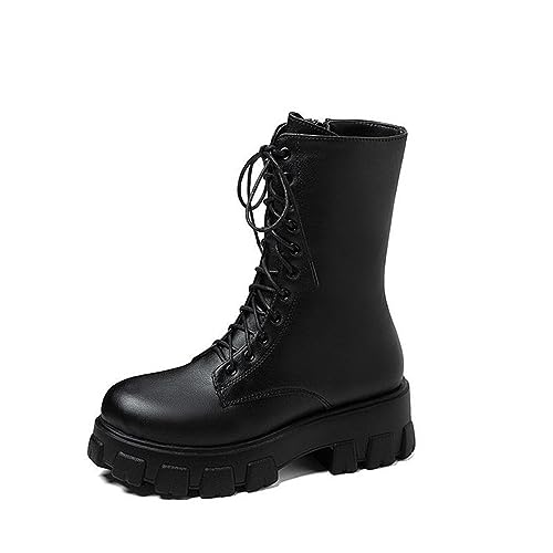 tinbarry Damen Plateau Stiefeletten Flache Stiefel mit Blockabsatz Gothic Punk Kurzschaft Warme Winterstiefel Kurz Stiefel mit Reißverschluss Schnürstiefel Ankle Boots tinbarry Damen Plateau Stiefeletten Flache Stiefel mit Blockabsatz Gothic Punk Kurzschaft Warme Winterstiefel Kurz Stiefel mit Reißverschluss Schnürstiefel Ankle Boots von tinbarry