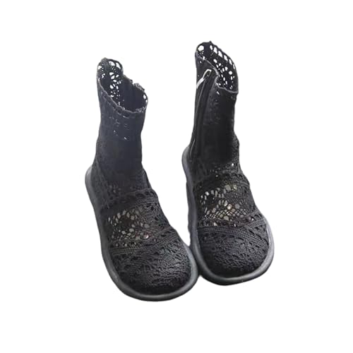 tinbarry Damen Stiefel Sommer Elegante Herbst Stiefel Hohl Spitze Boots mit Reißverschluss Flache Stiefeletten Sommerstiefel tinbarry Damen Stiefel Sommer Elegante Herbst Stiefel Hohl Spitze Boots mit Reißverschluss Flache Stiefeletten Sommerstiefel von tinbarry