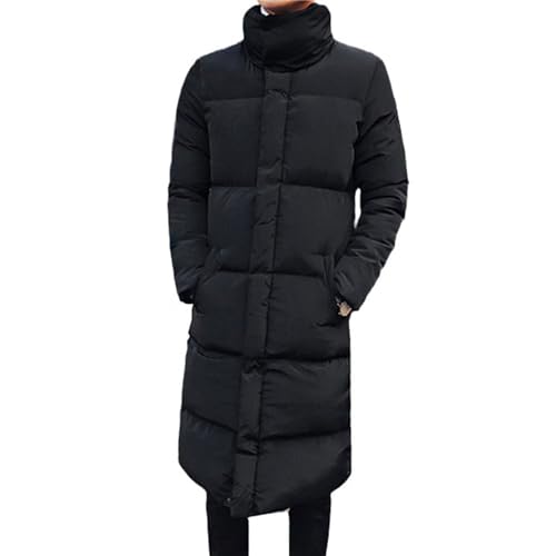 tinbarry Daunenmantel Herren Winter Lange Steppmantel Warm Pufferjacke Parka Jacke mit Kapuze Verdicken Wintermantel Männer Thermojacke von tinbarry