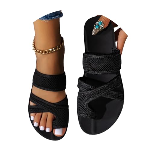 Sandalen Damen Sommer Big Toe Hallux Valgus Schuhe Orthopädische Sandalen Bequeme Hausschuhe Sommer Strandsandalen Mesh Sandaletten Pantolette von tinbarry
