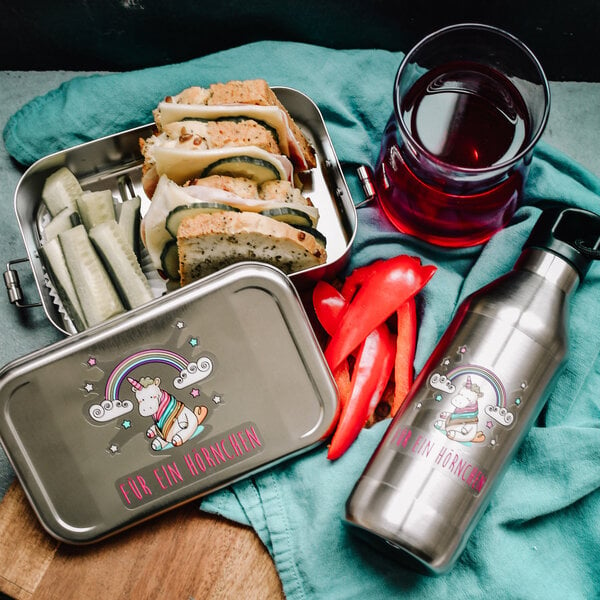 tindobo Edelstahl SET Lunchbox & Trinkflasche Hörnchen von tindobo