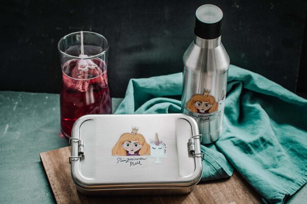 tindobo Edelstahl SET Lunchbox & Trinkflasche Prinzessin (Blond) von tindobo