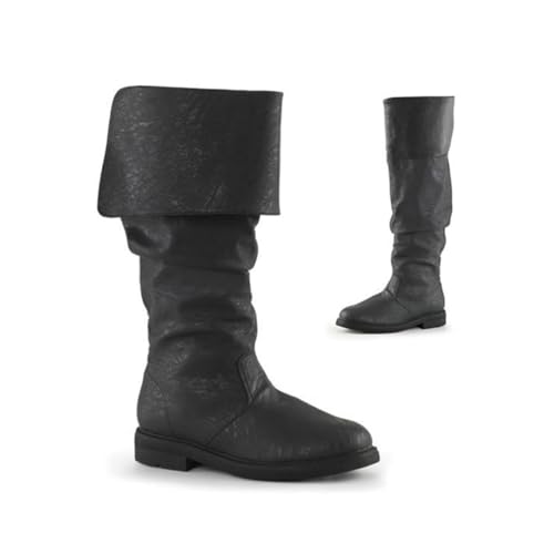Stiefel Herren Mittelalter Stiefel Vintage Lederstiefel Mittelhohe-Stiefel Western Cowboy Stiefel Stiefeletten Biker Freizeitschuhe Boots von tinetill