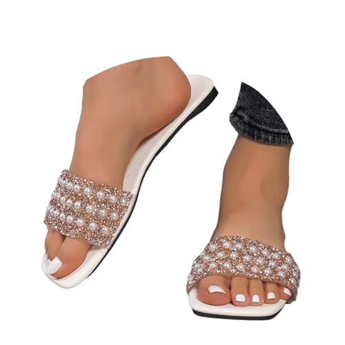 Strass Sandalen Damen Glitzer Hausschuhe Sommer Flache Schuhe Bequem Sandaletten Open Toe Slides Damensandalen Strandsandalen Strass Sandalen Damen Glitzer Hausschuhe Sommer Flache Schuhe Bequem Sandaletten Open Toe Slides Damensandalen Strandsandalen von tinetill