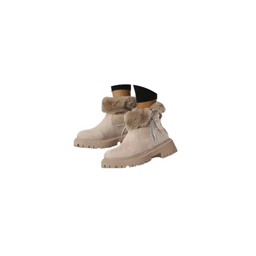 Winterstiefel Damen Warme Schneestiefel Leicht Stiefeletten Bequem Wasserdicht Winterschuhe Rutschfeste Plattform Stiefel von tinetill