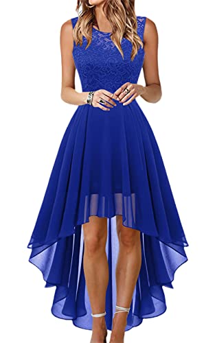 tinetill Damen Elegant Spitzenkleid Lang Abendkleid für Hochzeit Ärmellos Chiffon Cocktailkleid Festliches Kleid High Waist A-Linie Patchwork Spitze Kleid Maxi Hochzeitskleid von tinetill