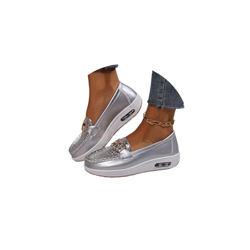 tinetill Damen Loafer Mokassins Orthopädische Schuhe Lederschuhe Segelschuhe Bootsschuhe Freizeit Schuhe Halbschuhe von tinetill