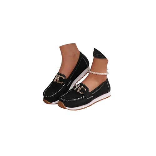 tinetill Damen Loafer Mokassins Orthopädische Schuhe Lederschuhe Segelschuhe Bootsschuhe Freizeit Schuhe Halbschuhe von tinetill