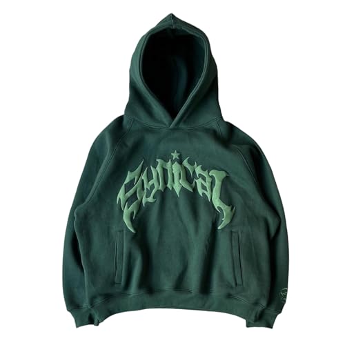 tinetill Damen Zip Up Hoodie Y2K Kapuzenpullover Gothic Punk Drucken Hoodie Pullover Unisex Baggy Hoodie Vintage Langarm Sweatshirt Streetwear von tinetill