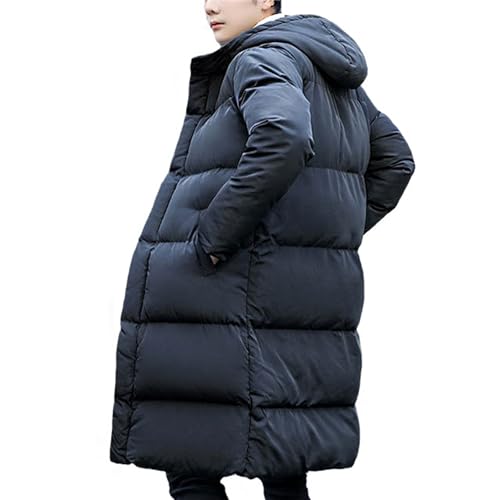 tinetill Daunenmantel Herren Lange Winterjacke Warm Pufferjacke Steppjacke mit Kapuze Parka Jacke Reißverschluss Verdicken Wintermantel Männer Thermojacke von tinetill