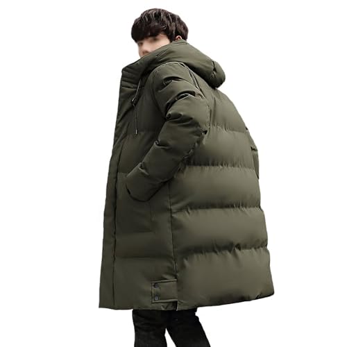 tinetill Daunenmantel Herren Lange Winterjacke Warm Pufferjacke Steppjacke mit Kapuze Parka Jacke Reißverschluss Verdicken Wintermantel Männer Thermojacke von tinetill