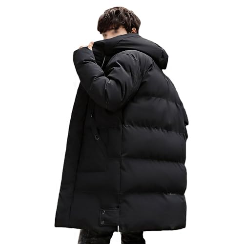 tinetill Daunenmantel Herren Lange Winterjacke Warm Pufferjacke Steppjacke mit Kapuze Parka Jacke Reißverschluss Verdicken Wintermantel Männer Thermojacke von tinetill