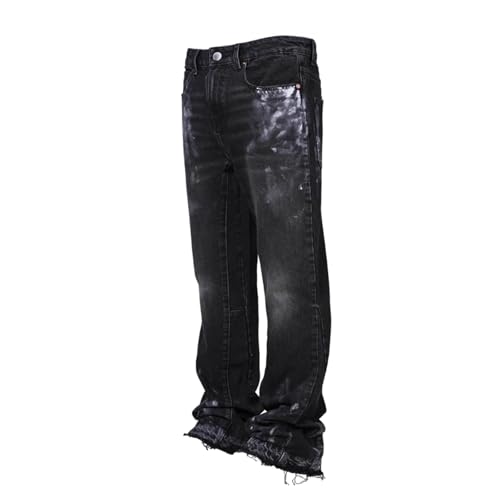tinetill Herren Baggy Jeans Straight Basic Jeans Streetwear Männer Hip Hop Hose Denim Cargohosen Loose Fit Jogginghose Streetwear von tinetill