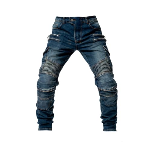 tinetill Herren Motorradhose Biker Jeans mit Protektoren Motorrad Hose mit 4 Arten Von Schutzausrüstung Stretch Schutzhose mit Oberschenkeltaschen von tinetill