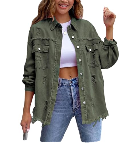 tinetill Jeansjacke Damen übergangsjacke Vintage Oversize Boyfriend Jean Mantel Übergangs Ripped Denim Jacken Jeansmantel tinetill Jeansjacke Damen übergangsjacke Vintage Oversize Boyfriend Jean Mantel Übergangs Ripped Denim Jacken Jeansmantel von tinetill