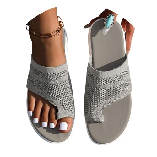 tinetill Sandalen Damen Sommer Mesh Orthopädische Sandalen Big Toe Hallux Valgus Schuhe Bequeme Orthopädische Hausschuhe Sommer Strandsandalen Sandaletten Pantolette von tinetill