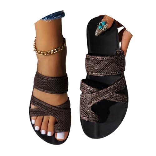 tinetill Sandalen Damen Sommer Mesh Orthopädische Sandalen Big Toe Hallux Valgus Schuhe Bequeme Orthopädische Hausschuhe Sommer Strandsandalen Sandaletten Pantolette von tinetill