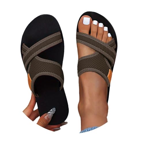 tinetill Sandalen Damen Sommer Mesh Orthopädische Sandalen Big Toe Hallux Valgus Schuhe Bequeme Orthopädische Hausschuhe Sommer Strandsandalen Sandaletten Pantolette von tinetill